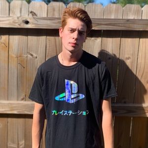 Bright Reflective Playstation Logo T-Shirt